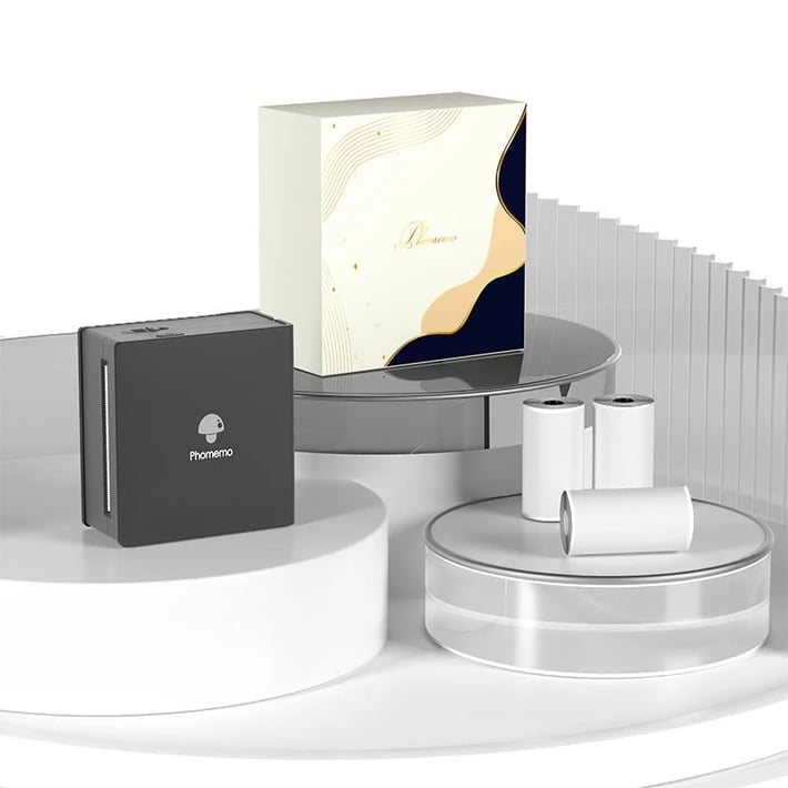 Принтер Phomemo M02-BK, преносим, мини, без мастило, максимална широчина на етикета 53 mm, черен