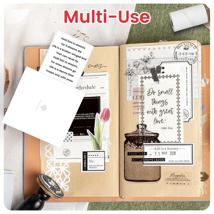 Принтер Phomemo M02-WH, преносим, мини, без мастило, максимална широчина на етикета 53 mm, бял