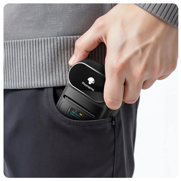 Принтер Phomemo M110-BK, мини, без мастило, максимална широчина на етикета 50 mm, черен