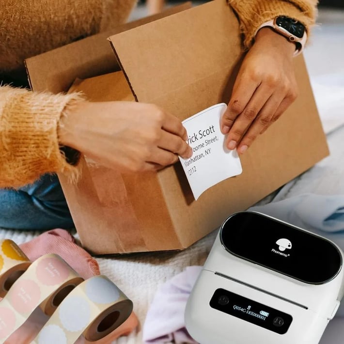 Принтер Phomemo M220-OG, мини, без мастило, максимална широчина на етикета 75 mm, оранжев