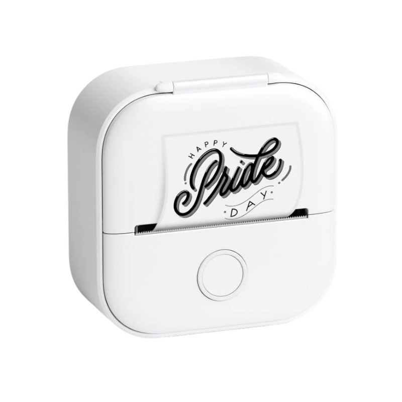 Printer Phomemo T02-WH, portable, mini, inkless, white, maximum label width 53 mm