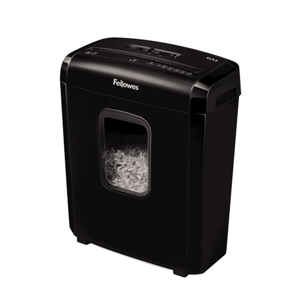 Shredder for destruction of documents Fellowes Powershred 6M, Micro Cut, 13 L, P-4, Mini-Cut, time for work 5 min