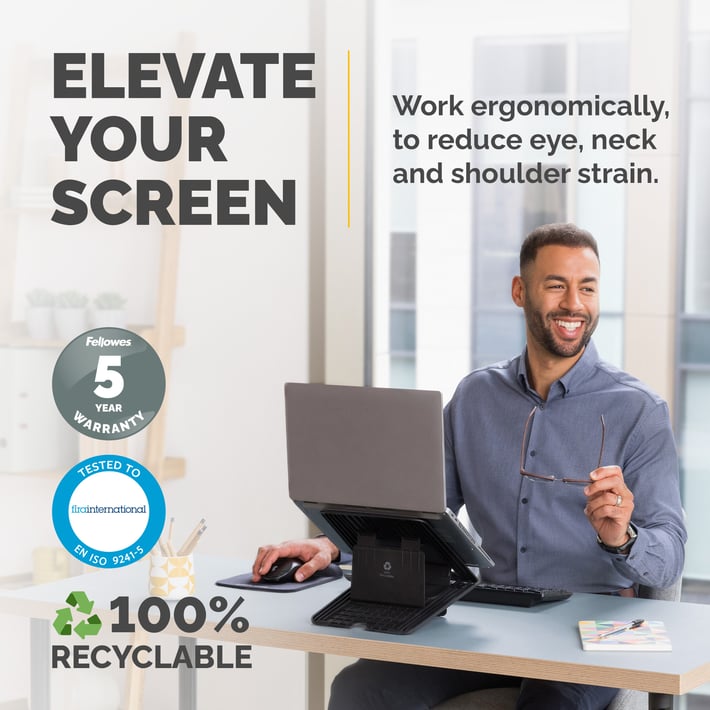 Поставка за лаптоп Fellowes Breyta, черна