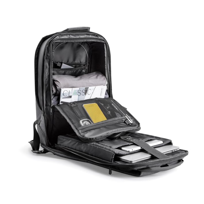 Раница за лаптоп Kingsons Shadow Pro, 15.6'', водоустойчив полиестер/PVC покритие, 20 L, черна