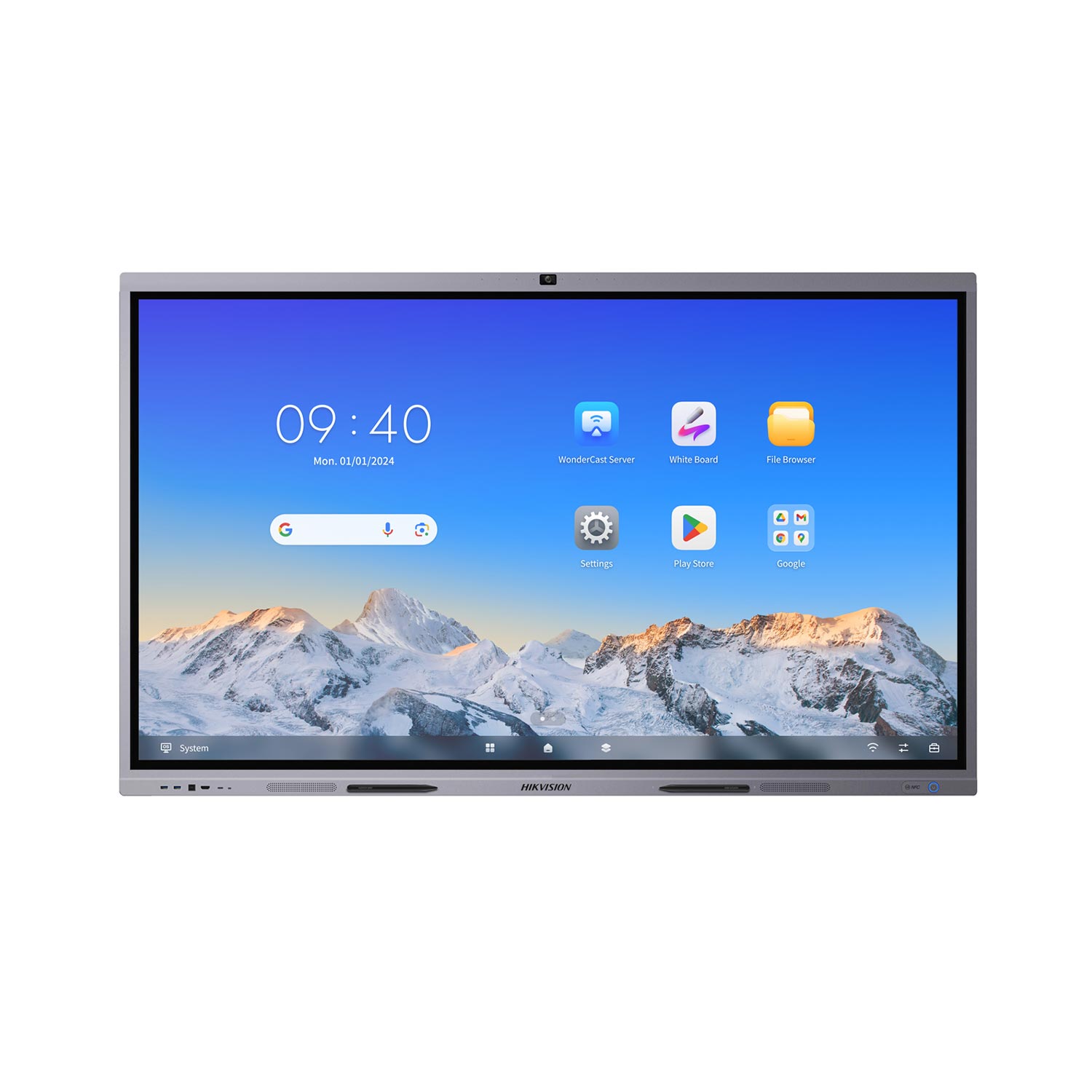 Interactive display Hikvision DS-D5C65RB/B, 65'', NFC, EDLA, with camera, DLED, 400 cd/m2, 60 Hz