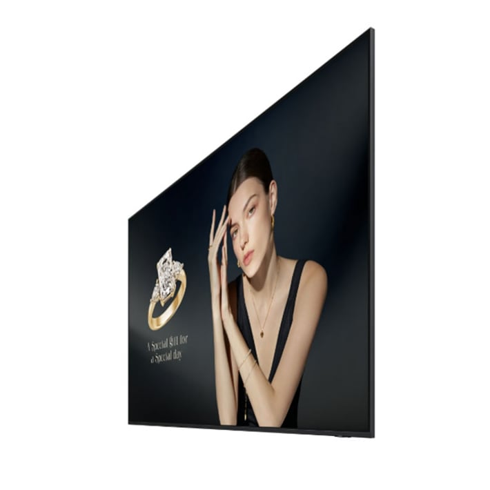 Професионален дисплей Samsung QH115FX, 115'', Ultra HD, VA, 24/7, 6.5 ms, 1000 cd/m2, 3840 x 2160, 3 HDMI, 2 USB