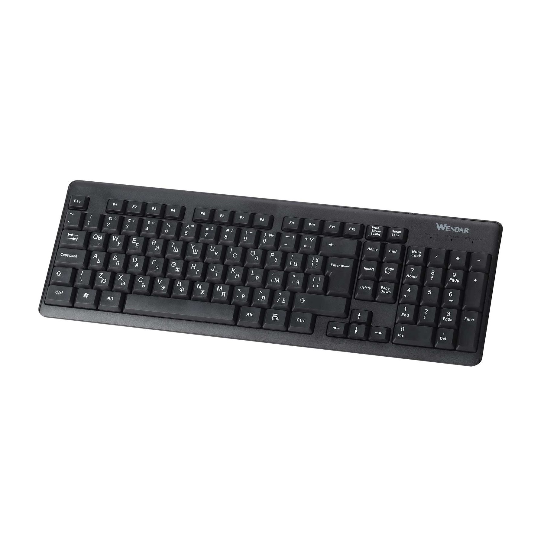 Keyboard Wesdar K401C, wireless, with cyrillic, black, 103 buttons
