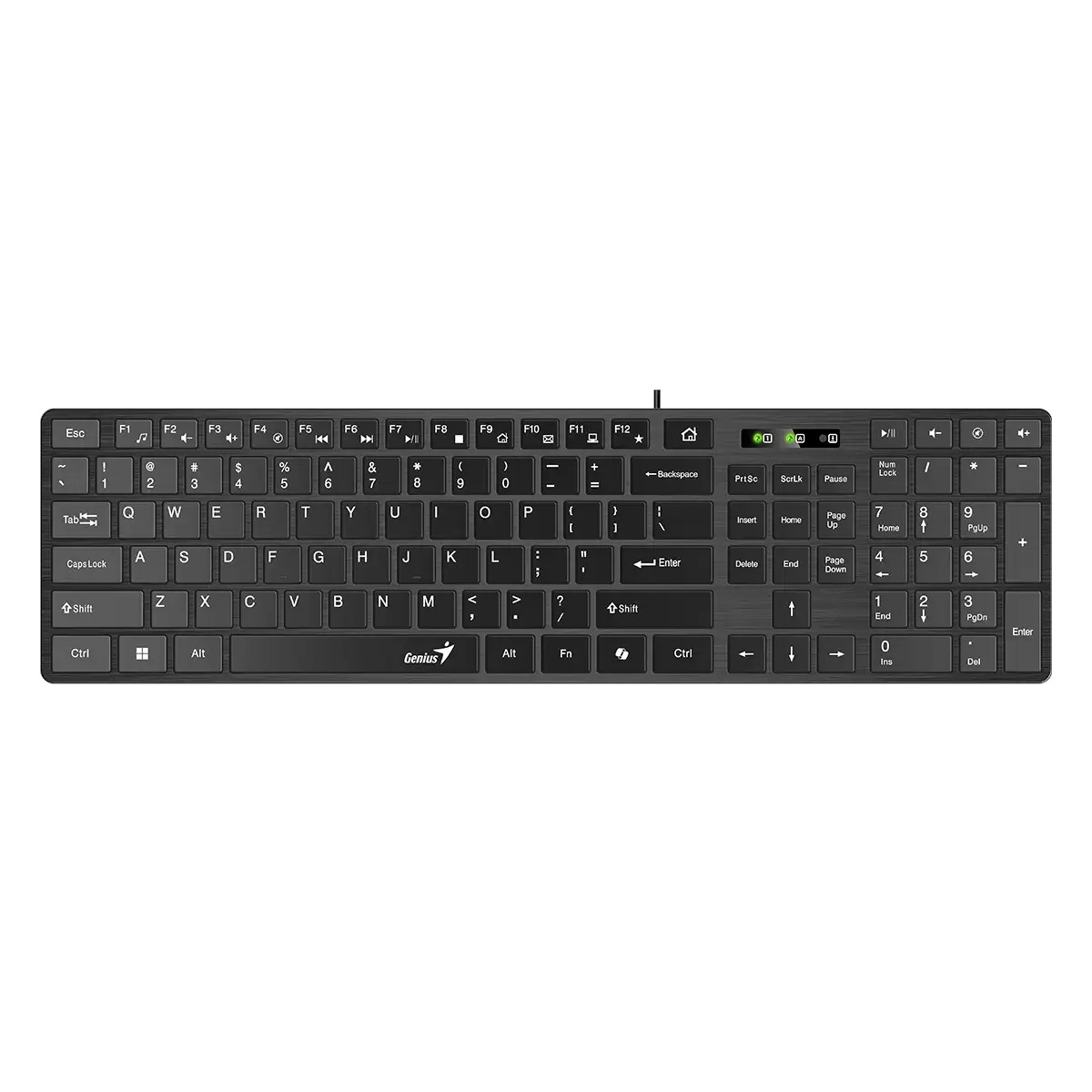 Keyboard Genius Slimstar 126, with cable 1.4 m, cyrillic, USB, black