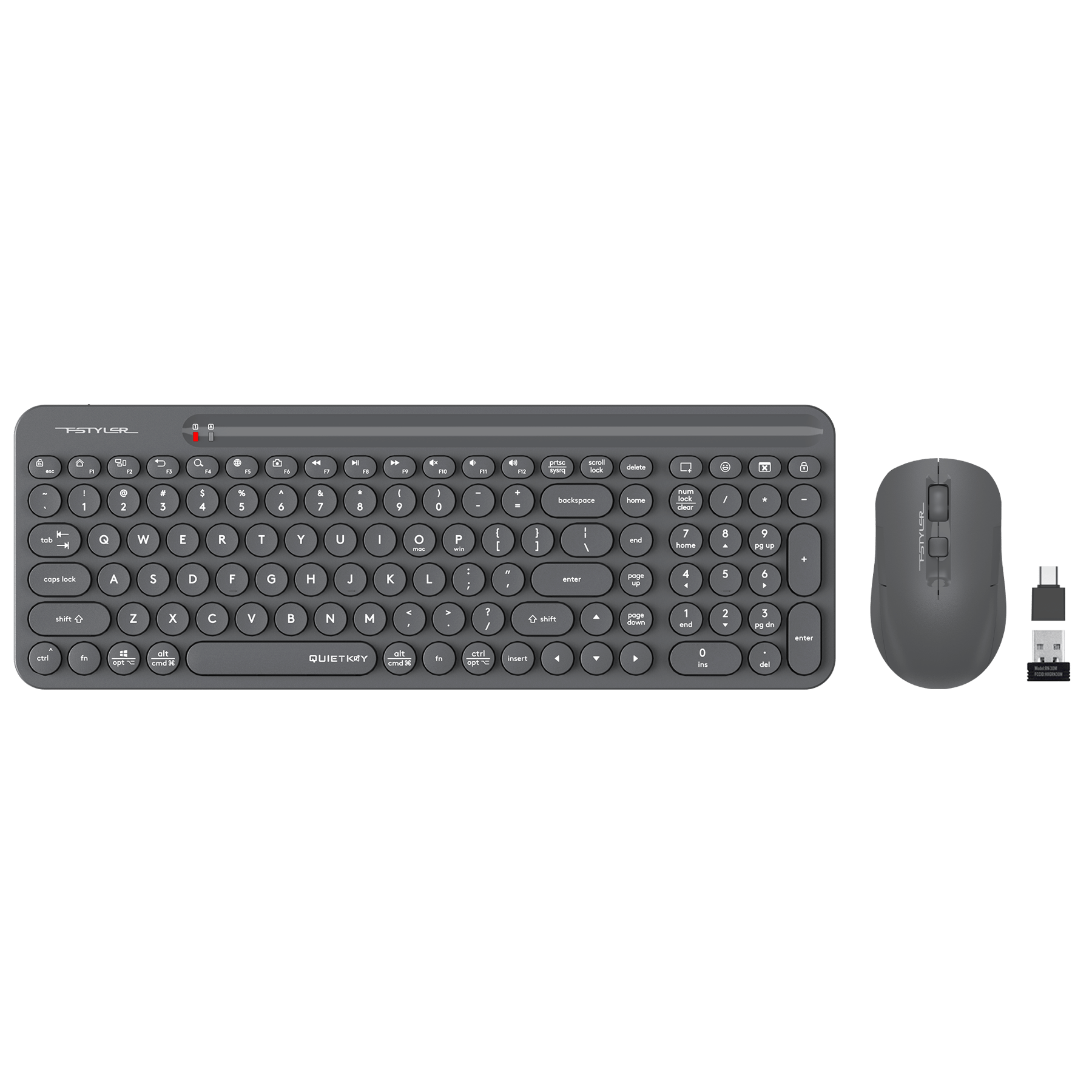 Set A4Tech - keyboard and mouse Fstyler FG3300 Air 2, 2.4 GHz, black