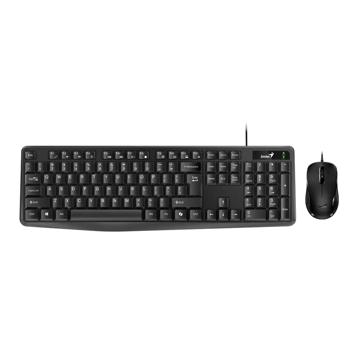 Set keyboard Genius and mouse KM-170, with cable and cyrillization, USB, 3 buttons on the mouse, 12 fast buttons on the keyboard, black