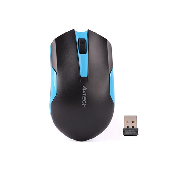 Mouse A4Tech V-Track G3-200N, wireless, AA, black-blue