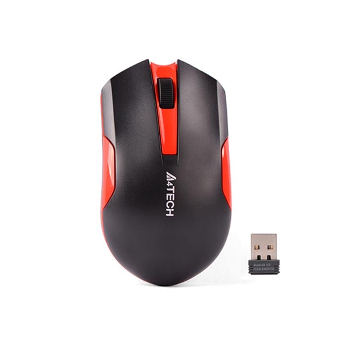 Mouse A4Tech V-Track G3-200N, wireless, AA, black-red
