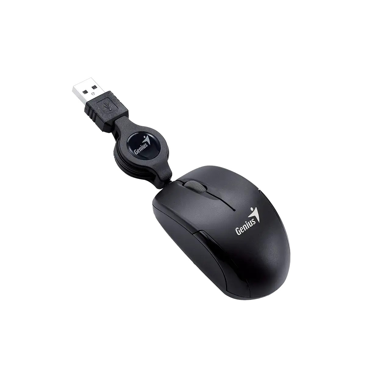 Mouse Genius Micro Traveler, with cable, USB Type-A, 3 buttons, black