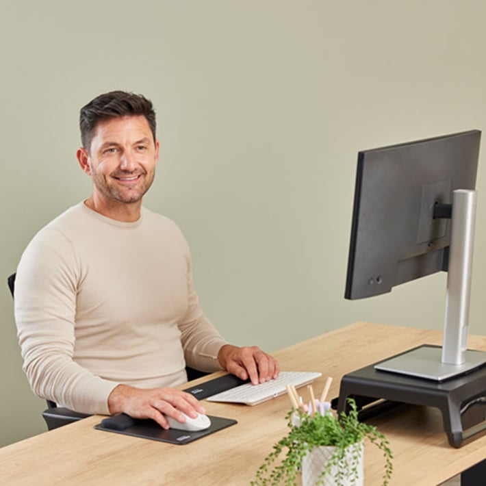 Пад за мишка Fellowes Breyta Hex, 20 x 24 cm, черен