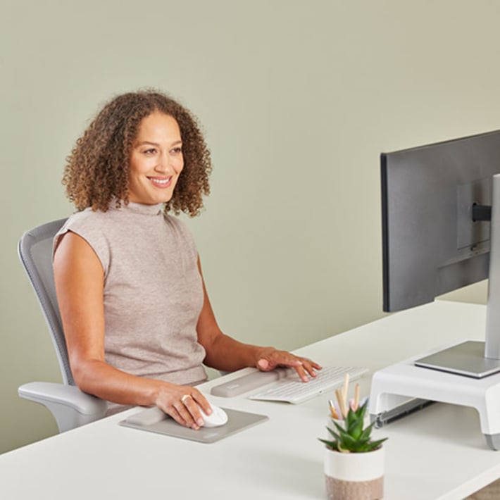 Пад за мишка Fellowes Breyta Hex, 20 x 24 cm, бежов