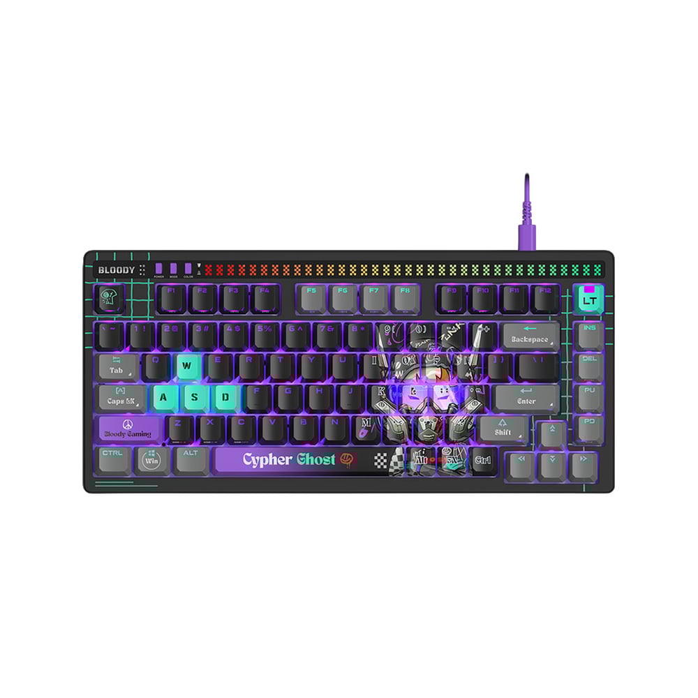 BLOODY AT75 GAMING KEYBOARD WITH CABLE CYPHER GHOST