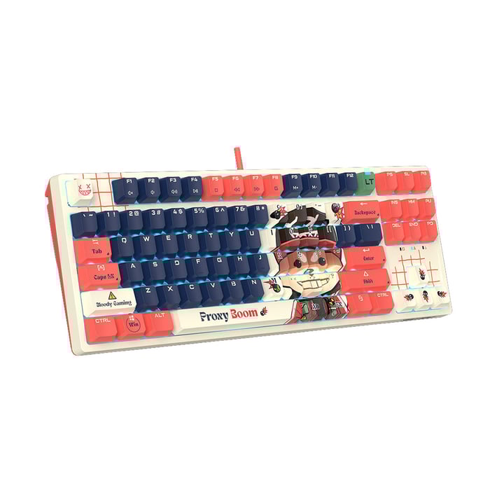 BLOODY AT87 GAMING KEYBOARD WITH CABLE PROXY BOOM