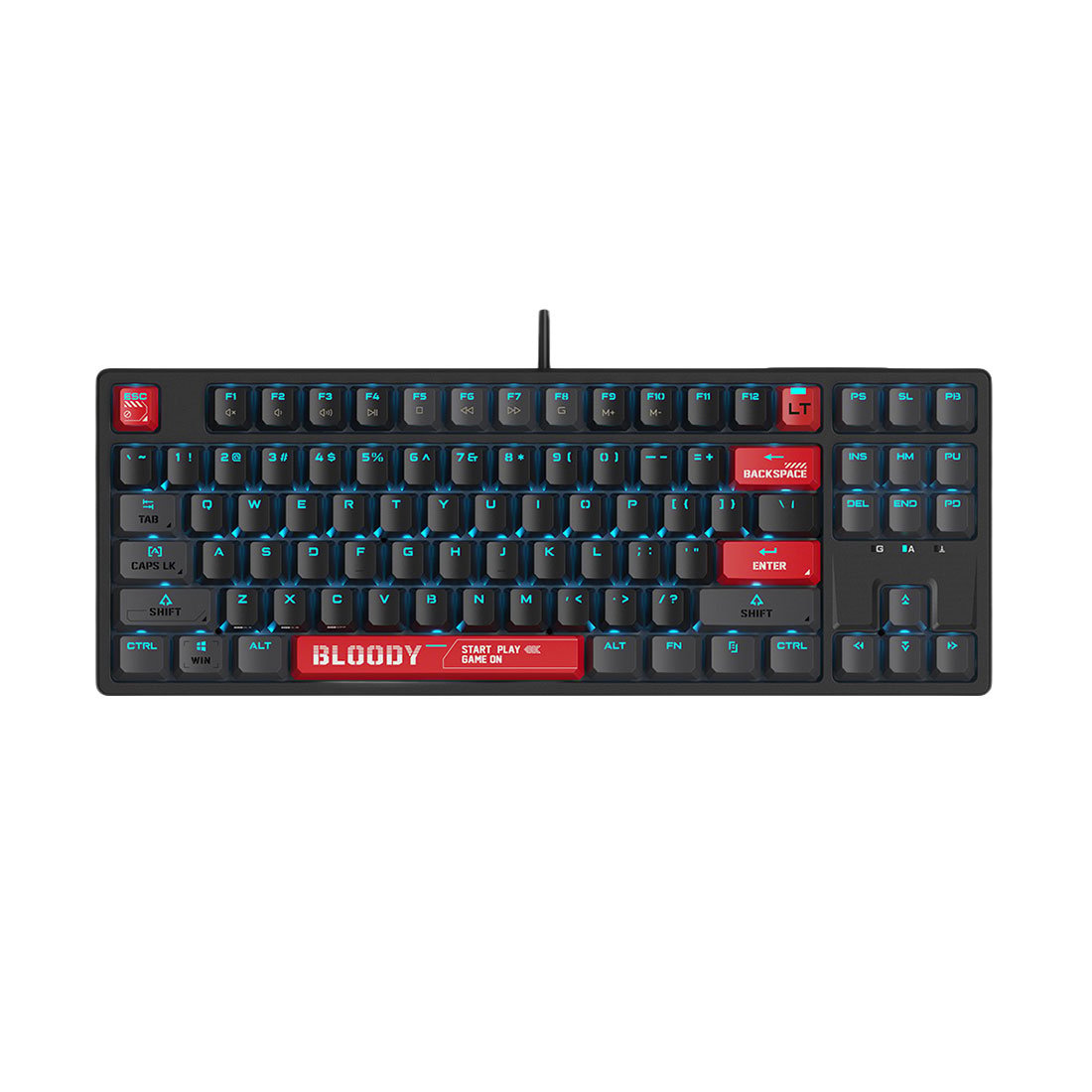Keyboard Bloody Bloody Red AT87, wired, gaming