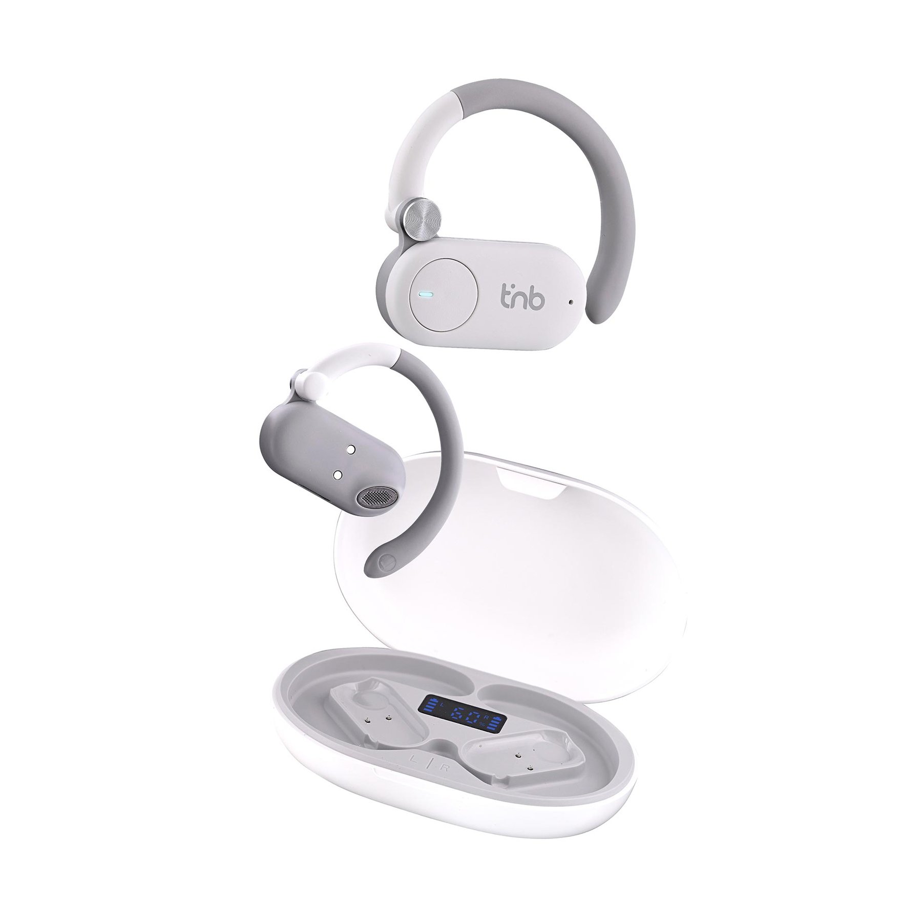 Headphones TNB Energy Free, wireless, with charging case, USB Type-C, 90 dB, white