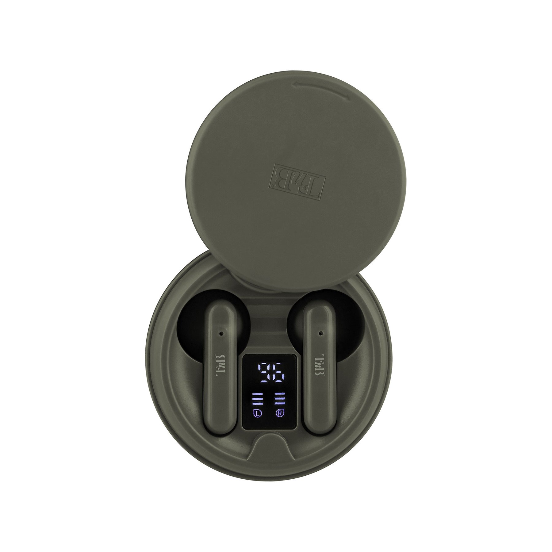 Headphones TNB Shiny 2, wireless, with Bluetooth, USB Type-C, 95 dB, green