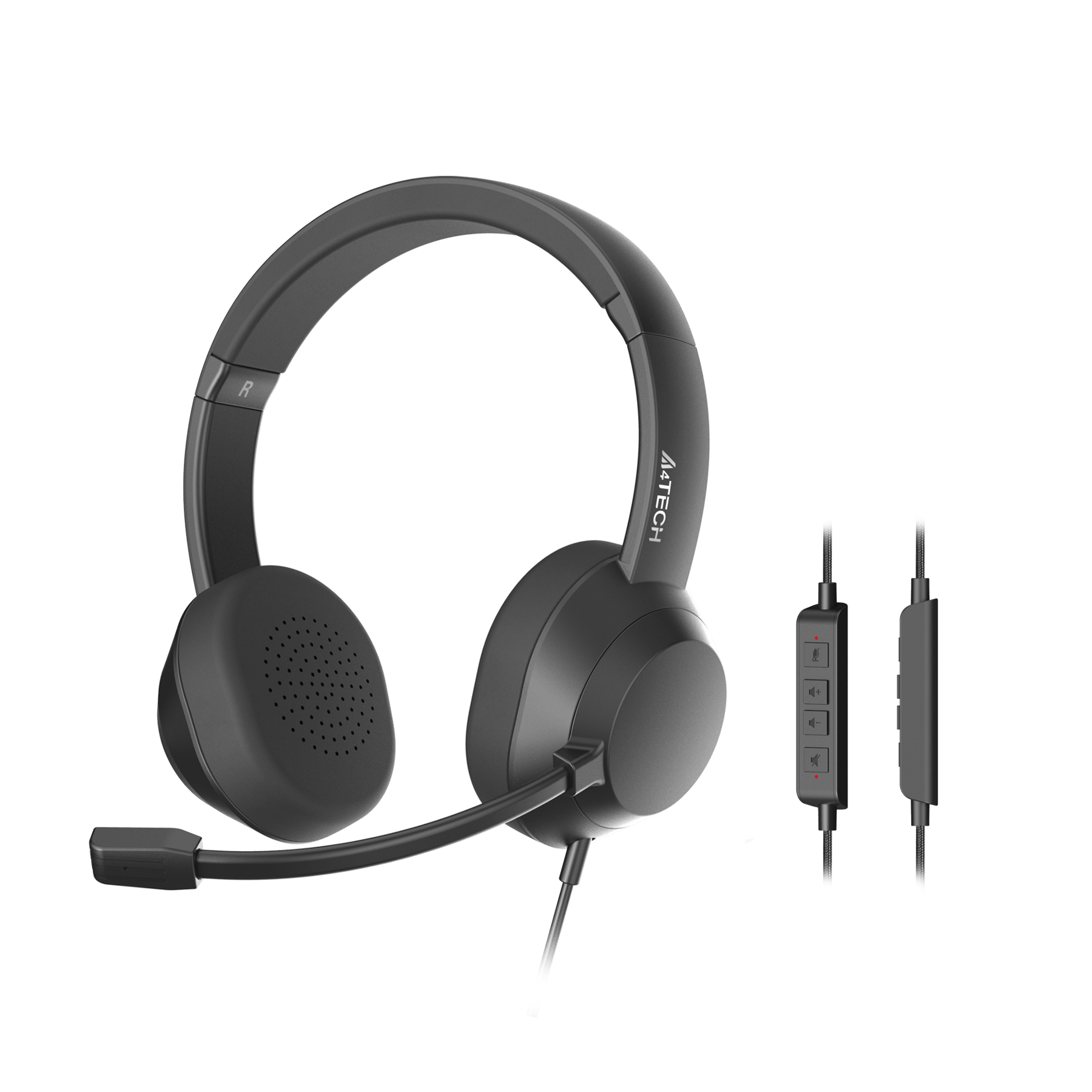 Headphones A4Tech Fstyler FH150U, USB, with cable 2 m and microphone, 98 dB, black