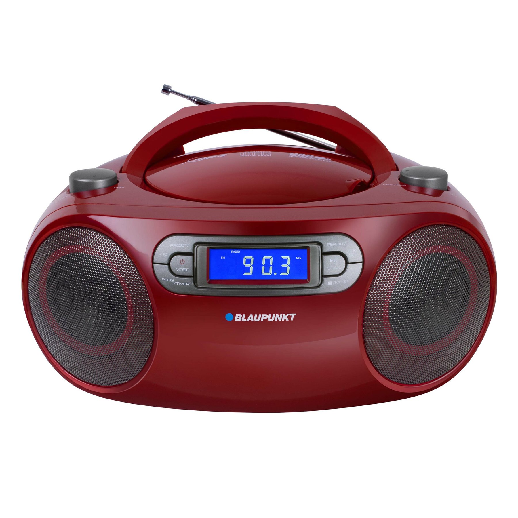 Radio Blaupunkt Boombox BB18RD, FM/CD/MP3/USB/AUX, red, 4 W