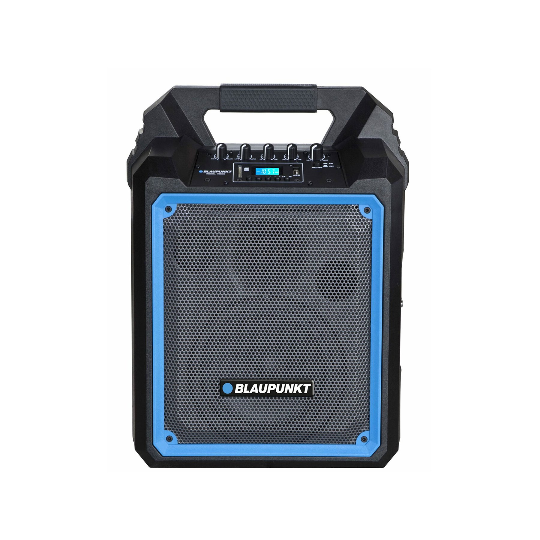 Speaker Blaupunkt MB06, karaoke, with Bluetooth, FM radio, USB/SD/AUX, 500 W, with 1 cable microphone, black