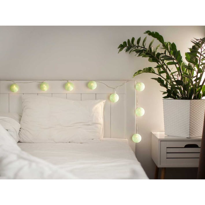 Гирлянд Giftdecor, с 10 LED топки, за външна употреба, мента