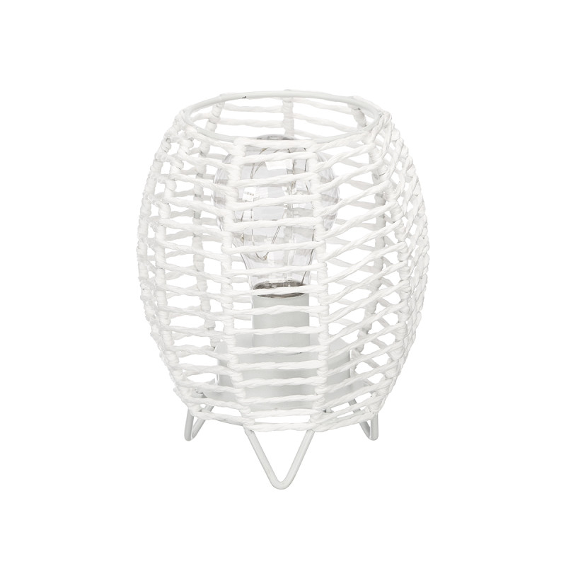 Desk lamp Giftdecor, round, with rope, white
