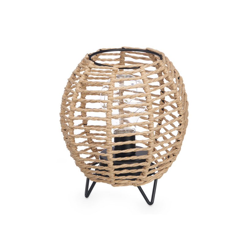 Desk lamp Giftdecor, round, with rope, brown