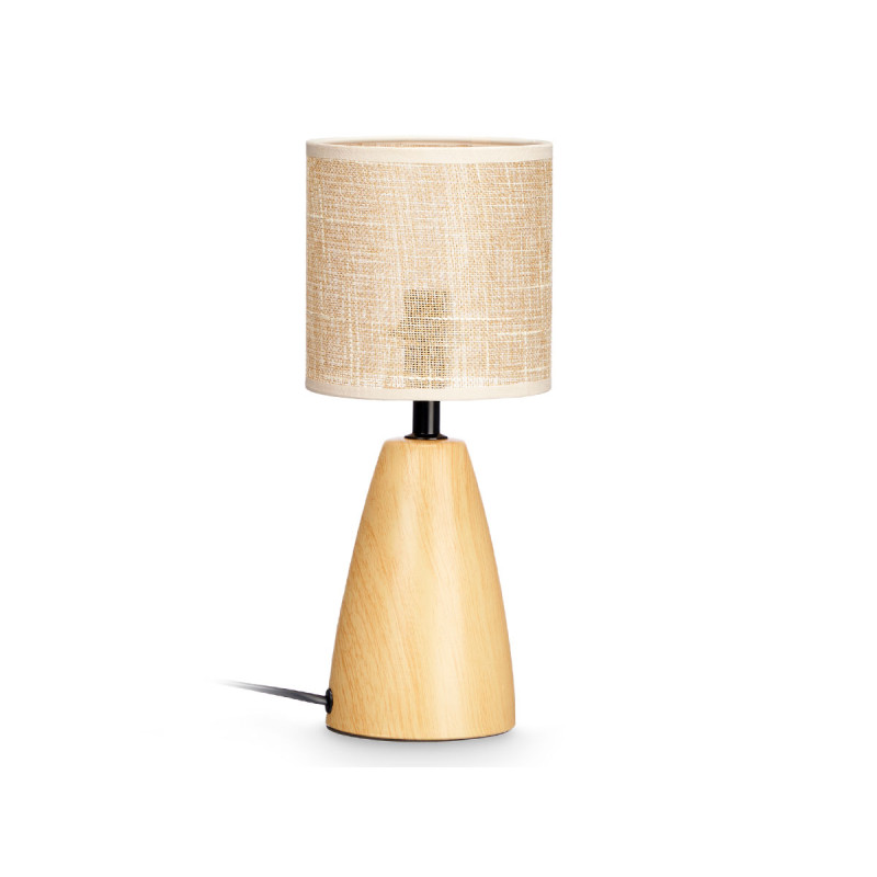 Desk lamp Giftdecor, oval, wood effect, tall
