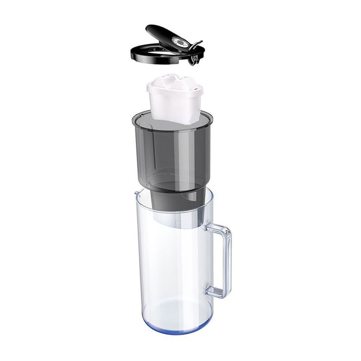 Филтрираща кана Aquaphor Glass, стъклена, 2.5 L, черна