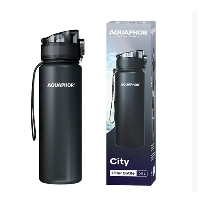 Aquaphor City filtering bottle, tritan, 500 ml, black