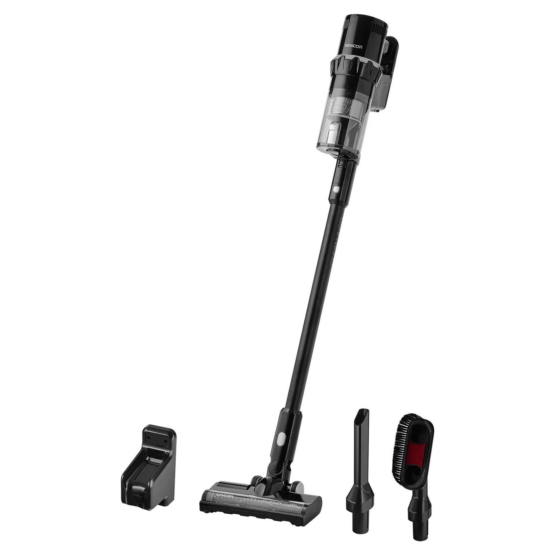 Vacuum cleaner Sencor SVC 7523BK, vertical, 250 W, up to 45 minutes, black