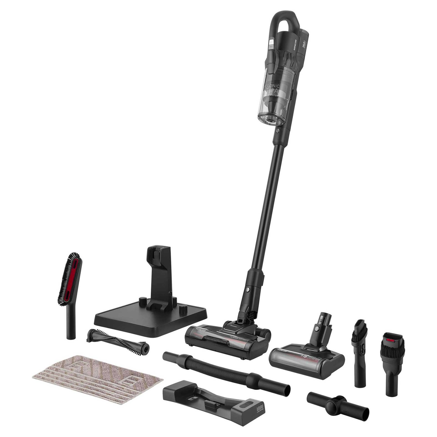 Vacuum cleaner Sencor SVC 9879BK, vertical, 550 W, up to 70 minutes