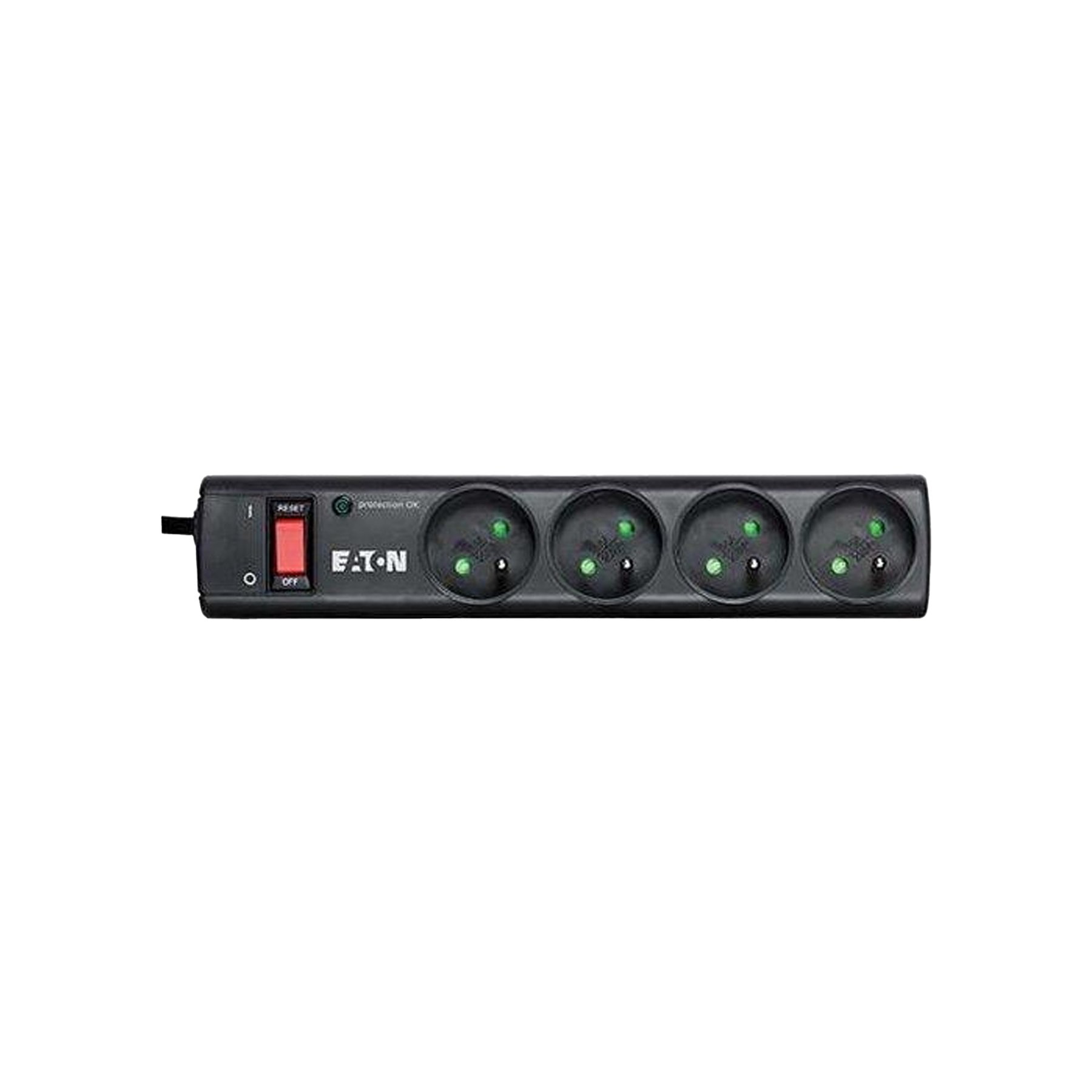Power strip Eaton Protection Strip, with 4 sockets, maximum current 10 A, 2500 W, black