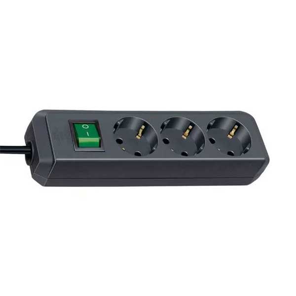 Power strip Brennenstuhl Eco-Line, 3 sockets, 1.5 m cable, black