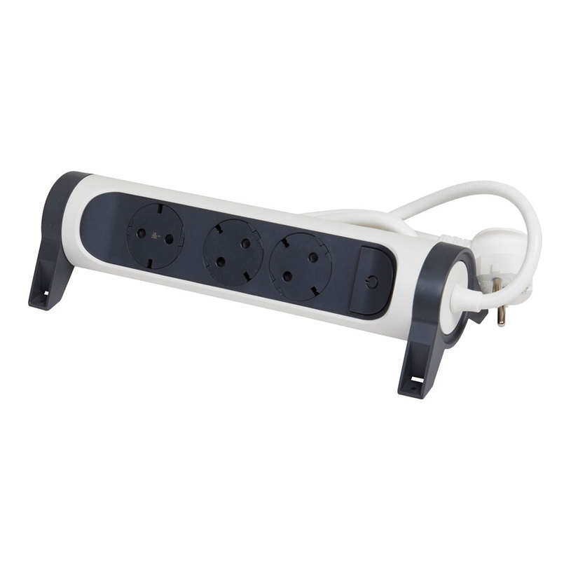 Power strip Legrand Premium, 3 sockets, 3 m cable, maximum current 16 A, 3680 W, gray-white