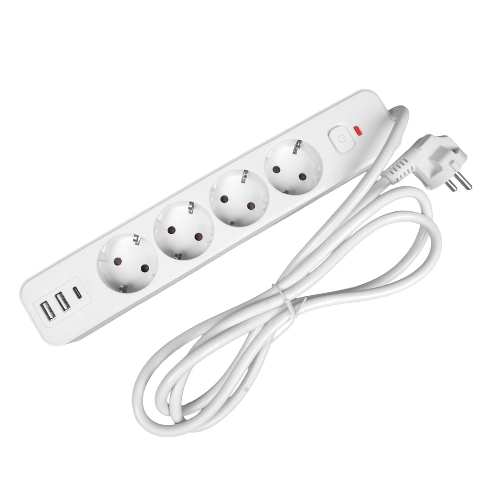 OFFICE 1 DISCONNECTOR 4-KA SHUKO 1.8M 2XUSB-A 1XUSB-C