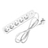 OFFICE 1 SWITCH 5-POLE SCHUKO 1.8M CABLE+SWITCH WHITE