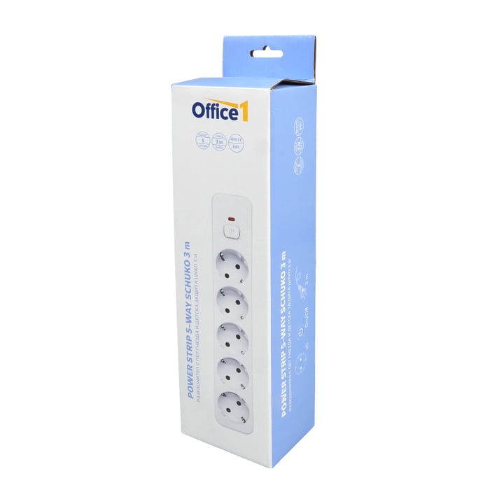OFFICE 1 SWITCH 5-POLE SHUKO 3M CABLE+SWITCH WHITE