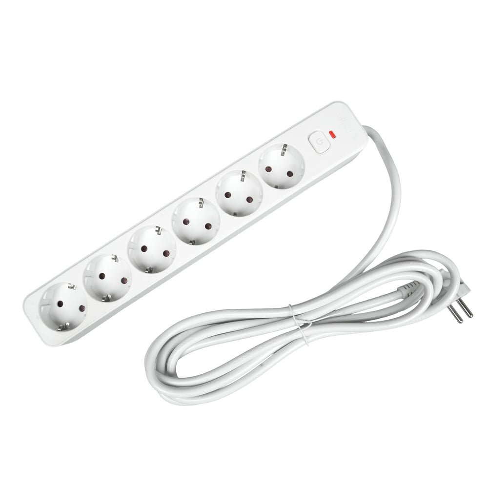 OFFICE 1 SWITCH 6-POLE SHUKO 3M CABLE+SWITCH WHITE
