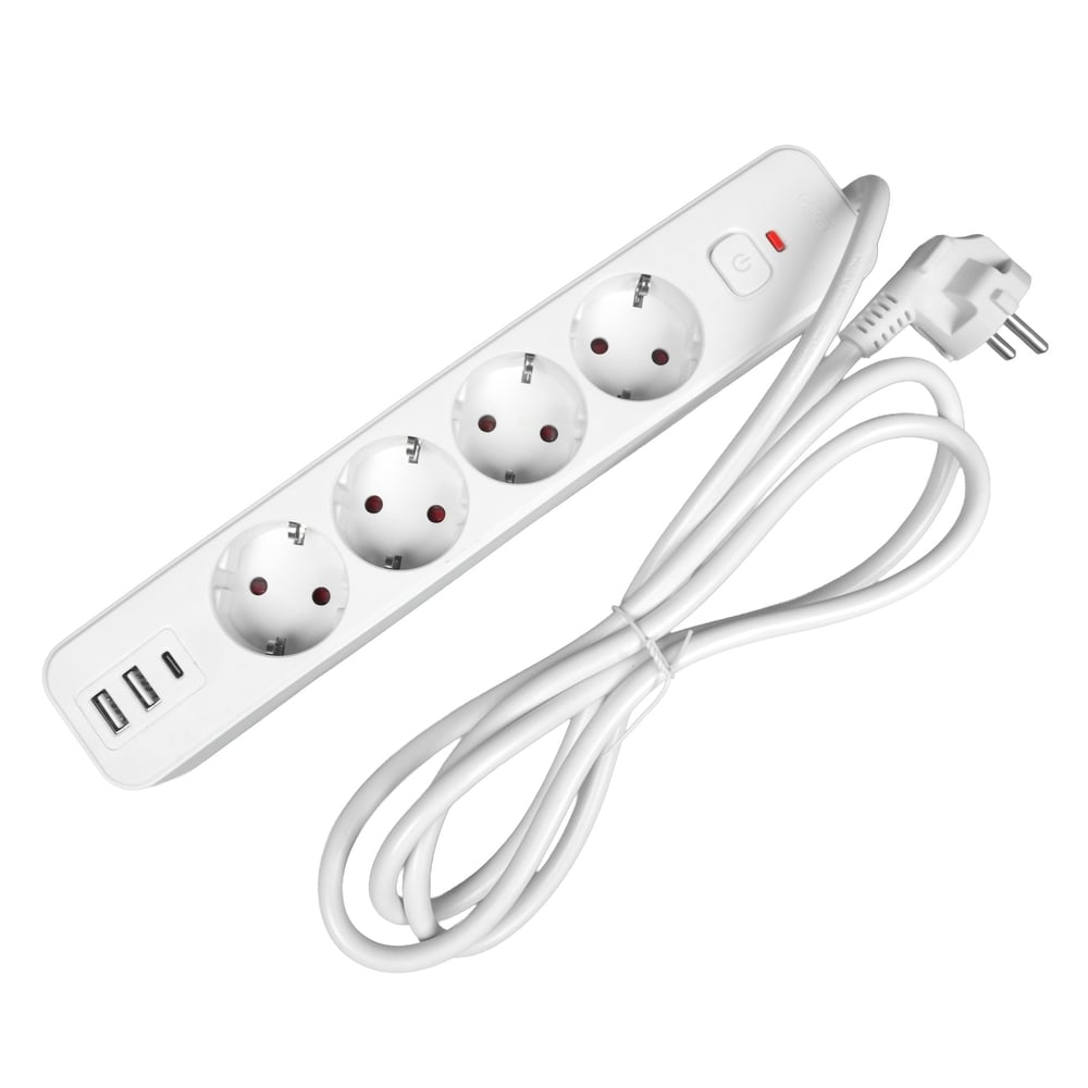 OFFICE1 POWER SUPPLY 4-POWER SHUKO 3M 2XUSB-A 1XUSB-C