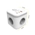 Разклонител Fellowes Ampra Power Cube, шуко, 3 гнезда, 1 USB Type-A, 2 USB Type-C, бял
