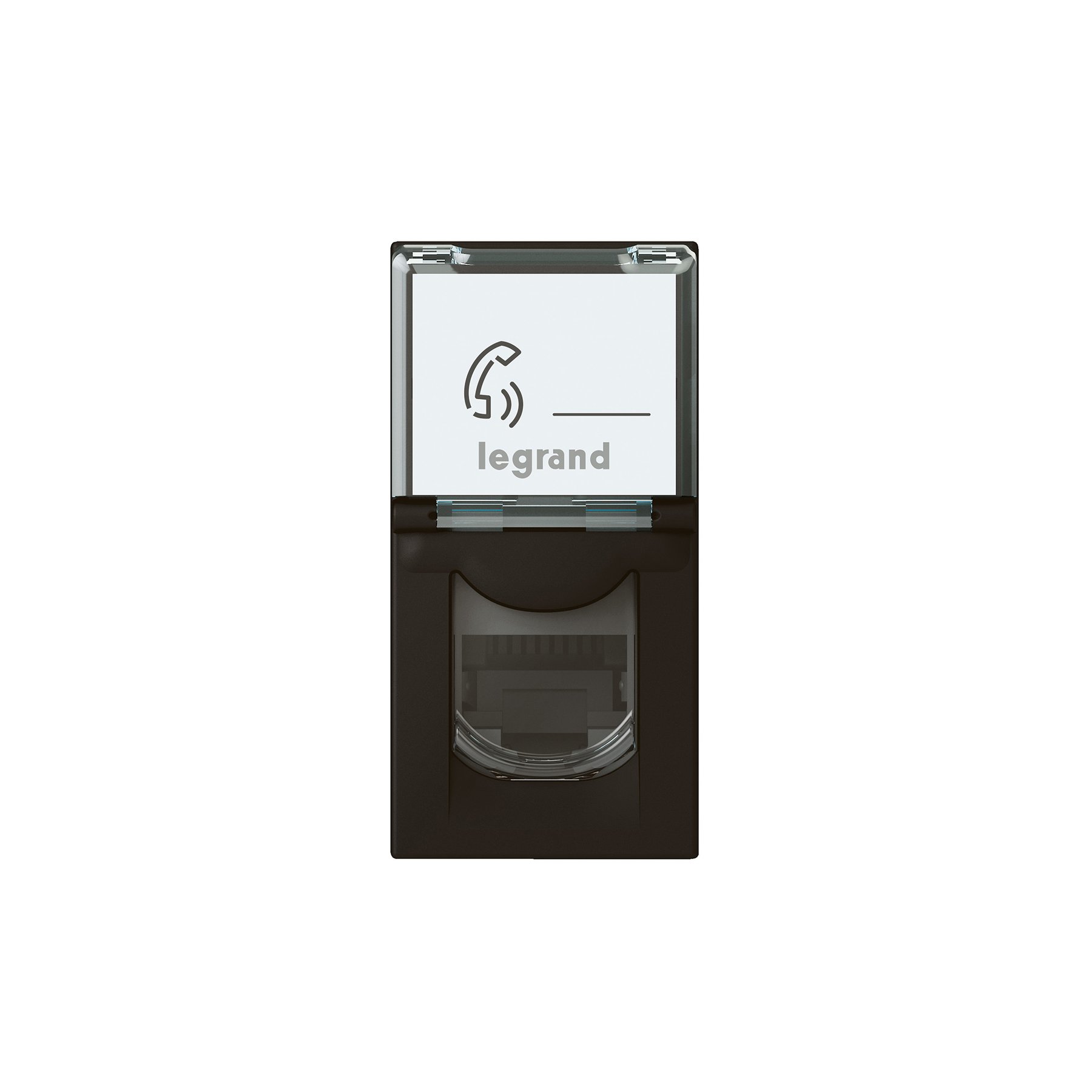 Socket Legrand Mosaic, RJ45, FTP Cat 6, with 1 module, black