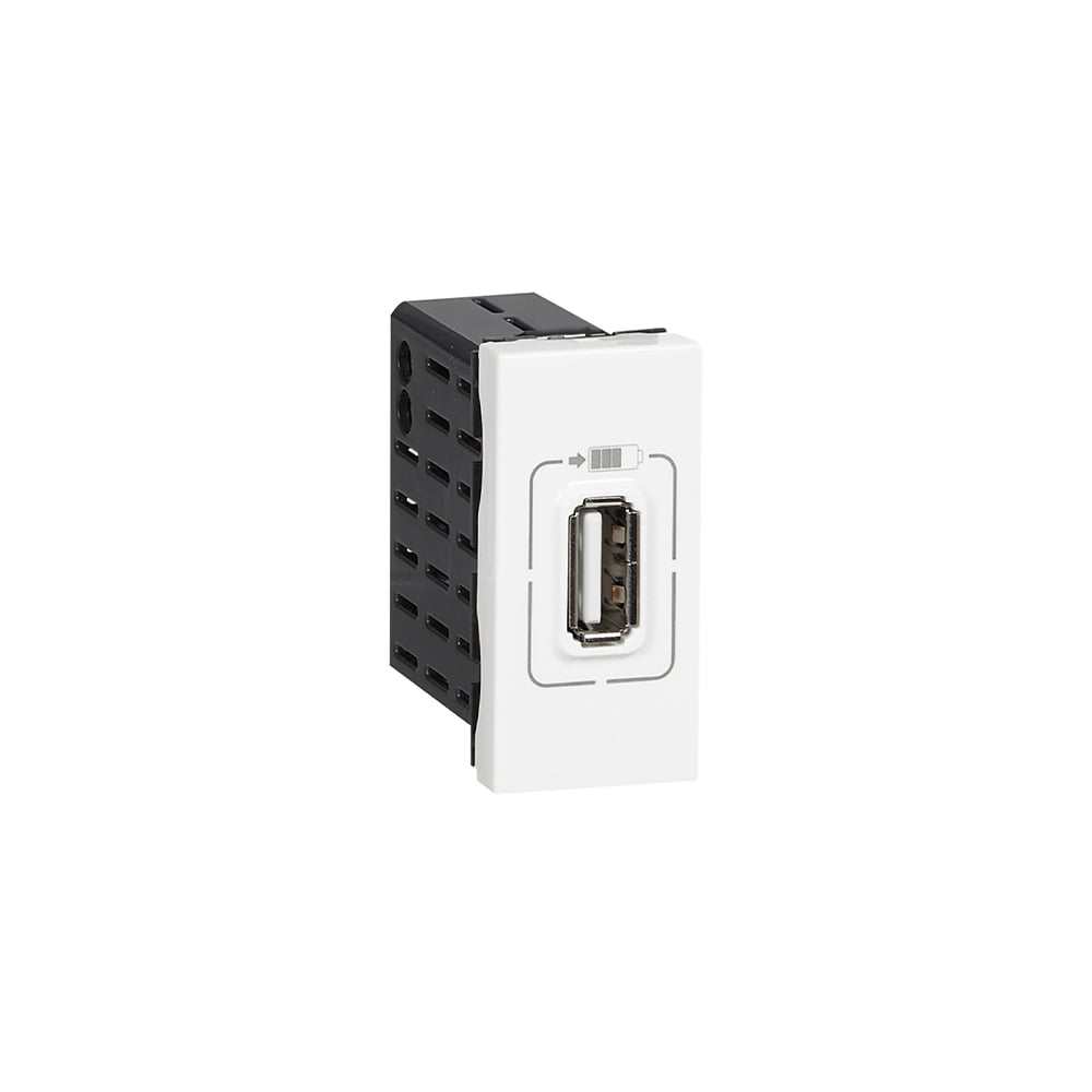 Socket Legrand Mosaic, USB Type-A, with 1 module, white