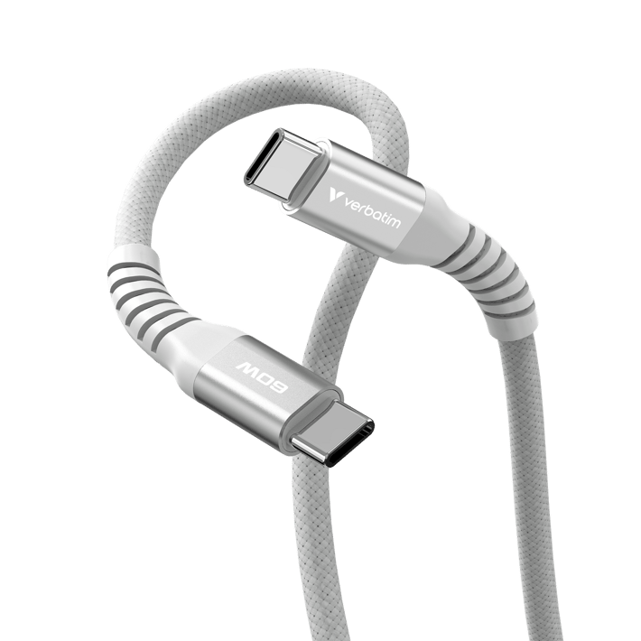 Кабел Verbatim Sync & Charge, магнитен, USB Type-C към USB Type-C, 60 W, 120 cm, сив