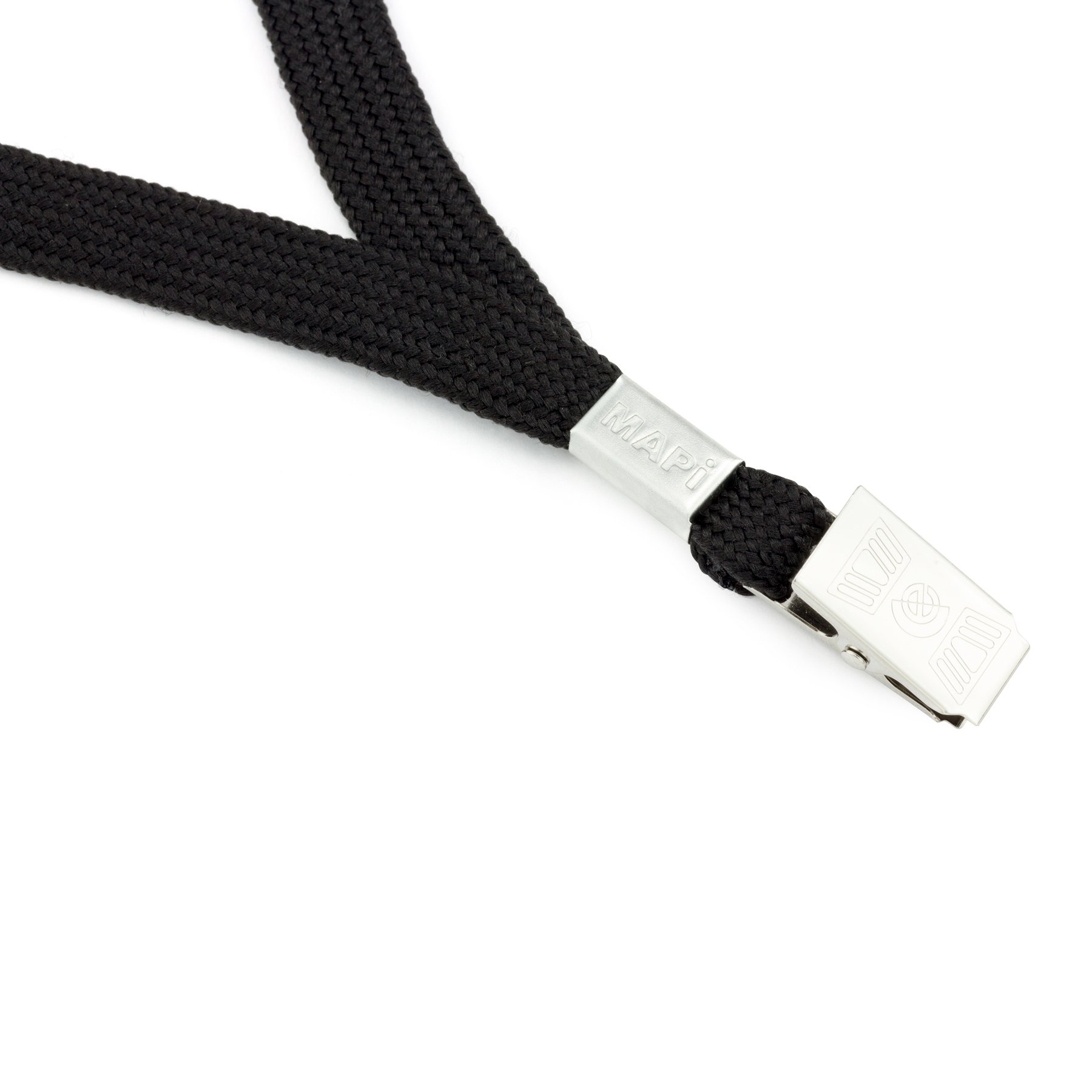 Office 1 Badge lanyard, with clip, textile, black, 5 pcs