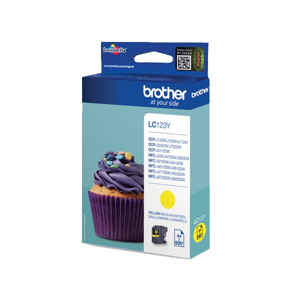 Brother Cartridge LC123 Yellow, 600 pages/5%