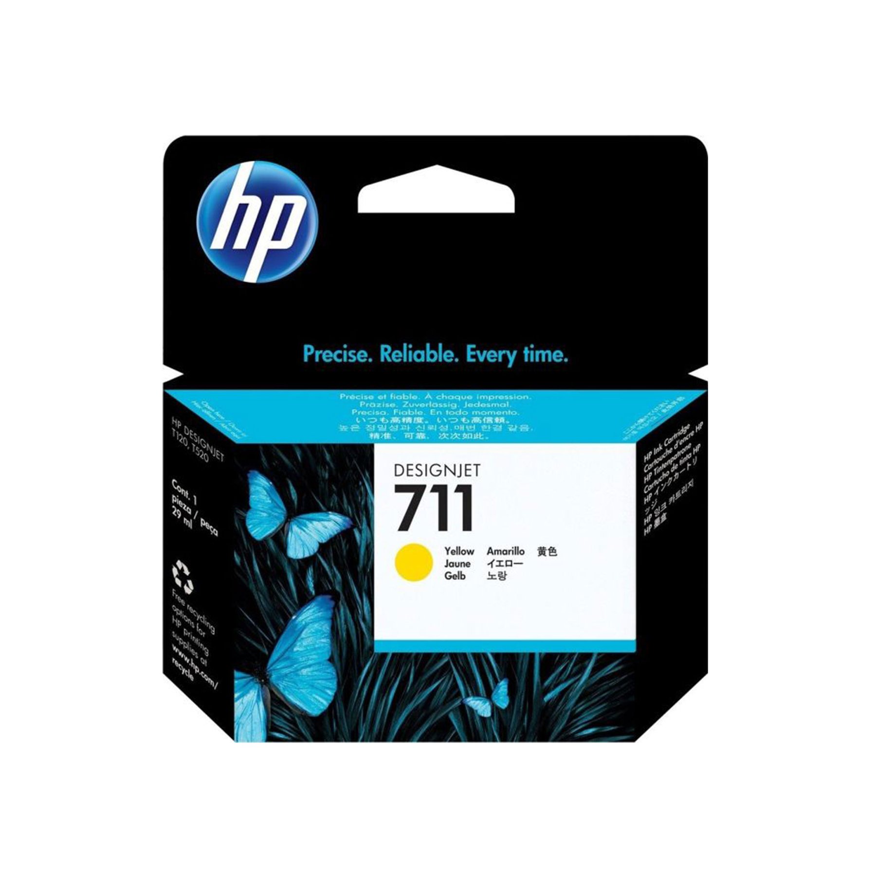 HP Cartridge No.711, DesignJet T120/520, CZ132A, 29 ml, Yellow